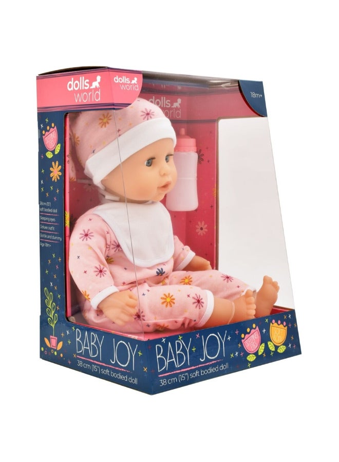 dolls world Baby Joy Soft Bodied Doll with Accessories Multicolour 38 cm PKN78312 - Image 5